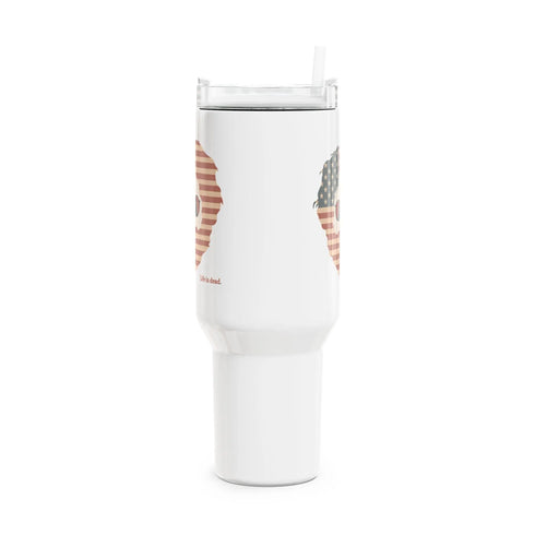 Grateful Dead - Stars and Stripes Jerry Life is dead. "Fat Man" Tumbler,  Double Insulated 40oz Travel Mug - StealieShop